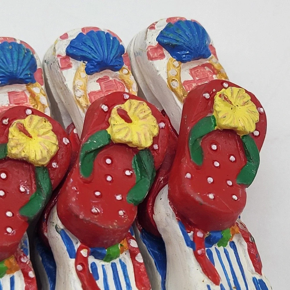 Appetizer Forks Novelty Flip Flop Seashell Summer Colorful Cocktail Set Of 8